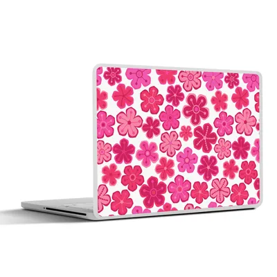 Produktbild von MuchoWow® Laptop Aufkleber Sticker Cover Blumen - Rosa - Muster 40x30 cm - Laptop Dekoration - Selbstklebend