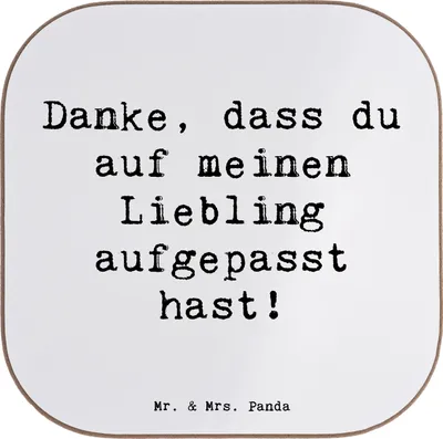 Produktbild von Mr. & Mrs. Panda Untersetzer für Gläser Spruch Dank an Hundesitter - Weiß - Geschenk, Danke, Aufmerksamkeit, sagen, Getränkeuntersetzer, Bedanken, Tischuntersetzer, Liebe