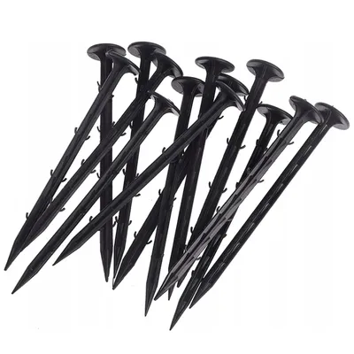 Produktbild von Erdnägel 100 Stück Unkrautvlies Befestigung,15 cm Bodenanker mit 6 Widerhaken, 30mm Kopf – Folienhaken Vliesnadeln Abdeckvlies Haken UV-beständig