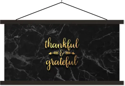 Produktbild von MuchoWow® Textilposter Zitat - Sprichwörter - Gold - Marmor 90x45 cm mit schwarzem Rahmen - Klemmleisten