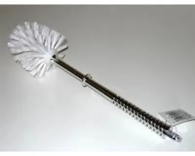 Obrázok produktu pre WC kefa, biele štetiny, pochrómovaná rukoväť, 29 cm, hlava 9 cm