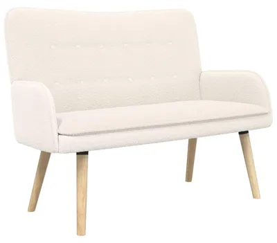 Immagine prodotto di vidaXL Divano a 2 posti color crema 115 x 61 x 87 cm Bouclé