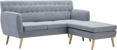 Obrázek produktu pro vidaXL Pohovka ve tvaru písmene L, látka 171,5x138x81,5 cm, světle šedá