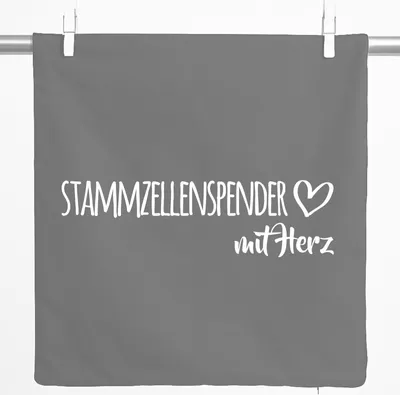Produktbild von Huuraa Kissenbezug Stammzellenspender mit Herz 40x40cm Steel Grey Baumwolle Dekokissenbezug Geschenkidee