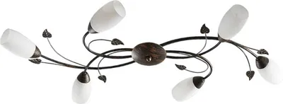 Produktbild von Lindby Deckenleuchte Stefania, 6-flg., schwarz/gold, 68cm