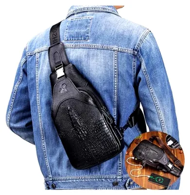 Produktbild von Herren Brusttasche aus Leder, Umhängetasche für Männer