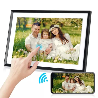 Produktbild von 10.1 Zoll Digitaler Bilderrahmen, Digitaler Fotorahmen, HD 1280×800 IPS Touchscreen Elektronischer Bilderrahmen, Wandmontage, mit 32GB Speicher