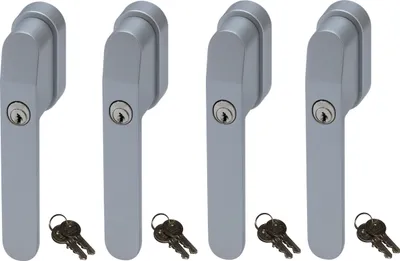 Produktbild von ABUS FG400 Abschließbarer Fenstergriff Silber, gleichschließend im Set 4 Stück