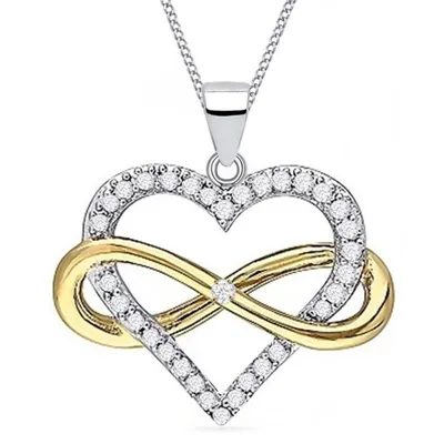 Unendlichkeit Herz-Anhänger Set Gold Halskette I Echtschmuck 45cm