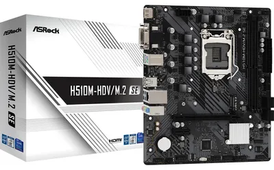 Obrázek produktu pro Asrock H510M-HDV/M.2 SE, Intel, LGA 1200 (Socket H5), DDR4-SDRAM, 64 GB, DIMM, 2 kanály