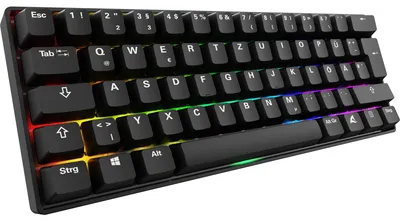 Produktbild von Sharkoon 100065630, 60%, Kabelgebunden, USB, QWERTZ, RGB-LED, Schwarz