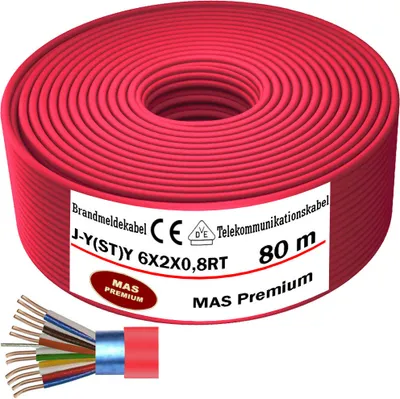 Obrázok produktu pre 80m J-Y(ST)Y 6X2X0.8RT požiarny kábel Telekomunikačný kábel Telekomunikačný kábel