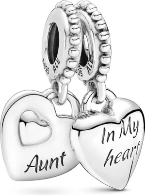 Produktbild von Pandora People Charm Anhänger 799188C00 Aunt And Niece Split Heart Silber 925