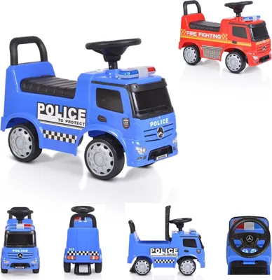 Produktbild von Moni, Kinder Rutschauto Antos Mercedes-Benz, Melodien, Sirenenlichter, Sound blau