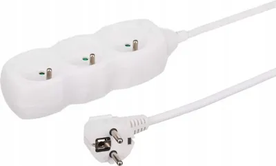Image de Câble de rallonge avec 3 prises 5 m Bloc d'alimentation blanc