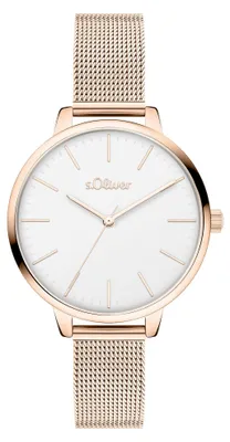 Produktbild von s.Oliver Damenuhr - Rund - Gold - 34 mm - Elegante Damenuhr aus Metall mit Quarz
