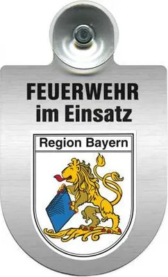 Produktbild von Einsatzschild Windschutzscheibe incl. Saugnapf - Feuerwehr im Einsatz - 309355 Color - Region Bayern