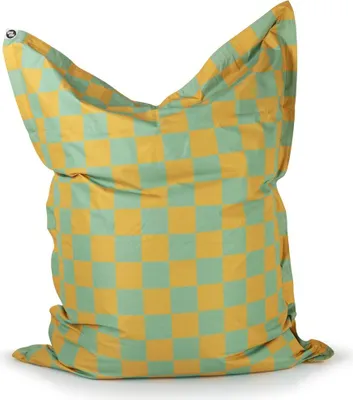 Image de LUMALAND Pouf In-& Outdoor Karo 380l jaune moutarde/vert pastel