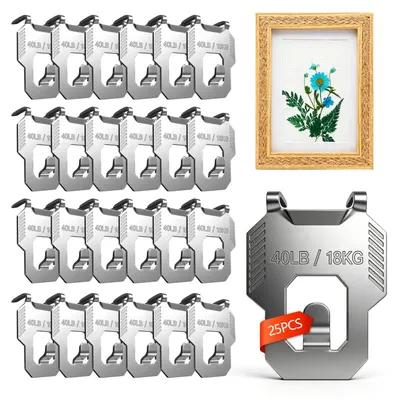 Image de 25 crochets adhésifs pour décoration murale, sans perçage