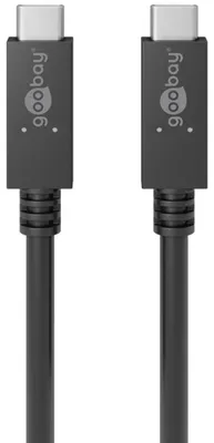Image de Goobay 49254 Câble de charge et de synchronisation USB-C™PD 100W, 1 m, noir - pour appareils avec port USB-C™ (Gen.3.2), noir