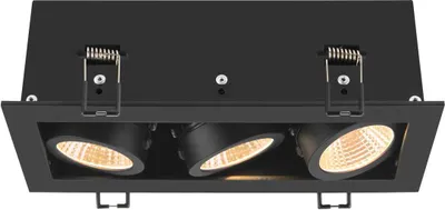 Produktbild von SLV 1007567 KADUX, LED Deckeneinbauleuchte, triple, 3000K, 38°, quadratisch, schwarz