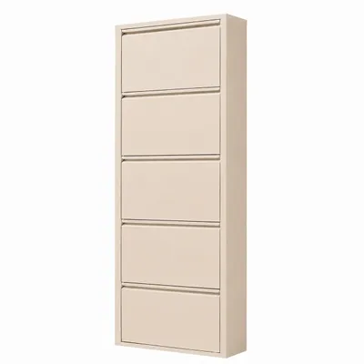 Produktbild von Alveon Schuhkipper Metall 5 Klappen schmal 51 x 15 x 170 cm - Creme