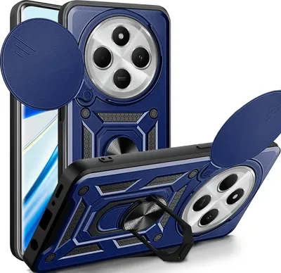 Produktbild von Outdoor Panzer Hülle für Xiaomi Redmi 14C / Poco C75 – Kameraschutz, Ringhalter & Stoßfest Blau
