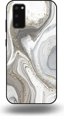 Produktbild von Smartphonica Handytasche passend für Samsung Galaxy S20 mit Marmordruck - TPU Rückseitenschutzhülle Marmordesign - Silber
