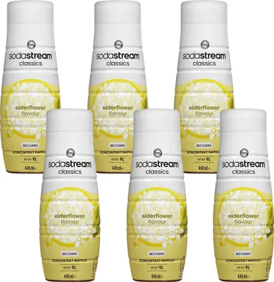 Image de Sirop SodaStream Fleur de Sureau Zéro 6x440ml sans sucre Sirop pour boissons