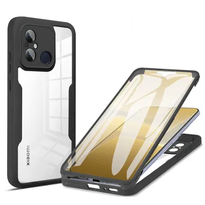 Produktbild von 360° Grad Hülle Xiaomi Redmi 12C Rundum vollschutz Integriertem Displayschutz Schwarz