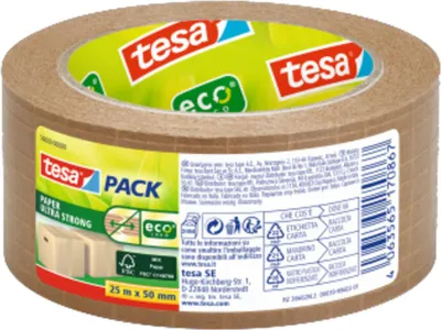 Immagine prodotto di TESA 56000 Nastro da Imballaggio 25 m Gomma, Carta Marrone