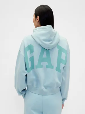 Produktbild von GAP Cropped Hoodie mit Logo, warm gefüttert, aus Baumwoll-Mix, Größe XL