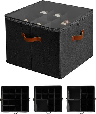 Immagine prodotto di Portascarpe a 16 scomparti, nero, borsa portaoggetti