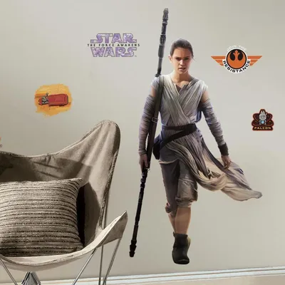 Image de Stickers repositionnables géants Rey, Star Wars Episode VII 140x73
