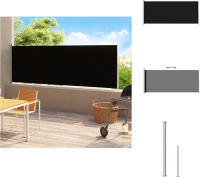Obrázek produktu pro vidaXL Boční markýza výsuvná 200x500 cm černá - Slunečníky a slunečníky