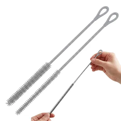 Strohhalm-Reinigungsbürsten 2er-Set, 6 & 9 mm, Silikon, biegsam