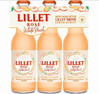 Produktbild von Lillet Rose White Peach ready to drink Mischgetränk 3er Set - 3x 200ml (10,3% vol) - [Enthält Sulfite]