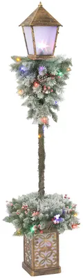 Produktbild von Outsunny Weihnachts-Straßenlaterne 150cm mit 50 LEDs, Schneebeflockten Spitzen