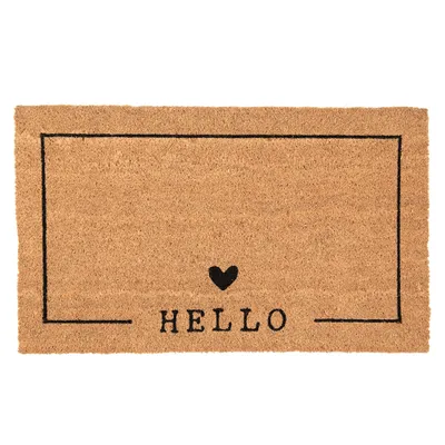 Produktbild von Clayre & Eef Fußmatte 75x45 cm Braun Schwarz Kokosnuss Herz
