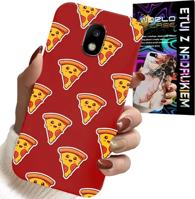 Image de Etui Pour Samsung Galaxy J5 2017 - Design Avec Pizza Sur Fond Rouge