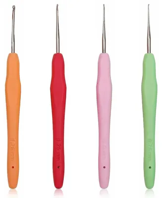Häkelnadel-Set 4-tlg., 0,75–1,75 mm, ergonomisch