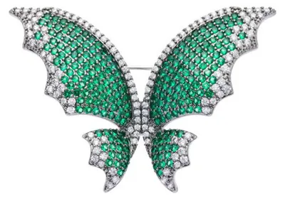 Productafbeelding van Glanzende broche met grote kristallen, vlinderdesign, Chara 58055