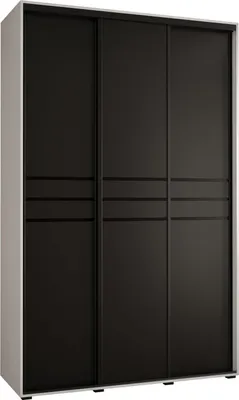 Produktbild von MEBLE KRYSPOL Davos 10 Schrank, drei Türen - 235,2x160x45 cm - Weiß Schwarz Schwarz