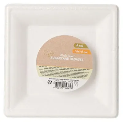 Produktbild von Einwegteller quadratisch 16cm, 8 Stk.