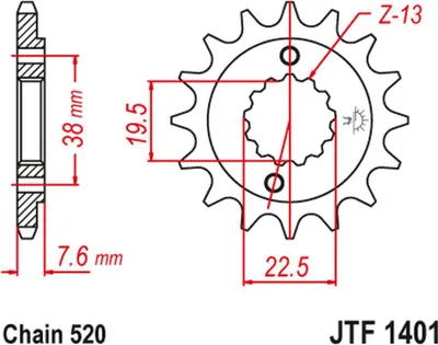 Obrázek produktu pro Pignon JT 16T 520 JTF1401.16