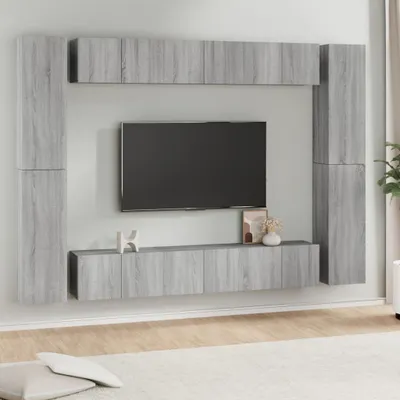Produktbild von The Living Store 10-tlg. TV-Schrank-Set Grau Sonoma Holzwerkstoff