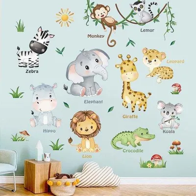 Produktbild von Famanu Wandsticker Dschungeltiere - 8 Bögen