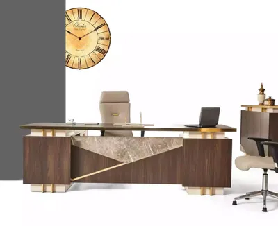 Produktbild von Arbeitszimmermöbel Eckschreibtisch Luxus Büroschrank Couchtisch 3tlg