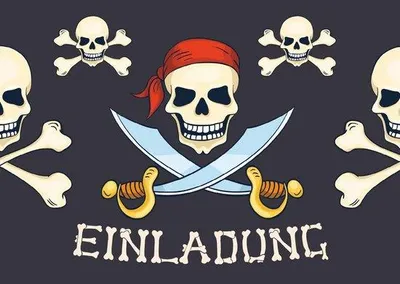 Productafbeelding van Uitnodigingskaarten Piraten voor Kinderverjaardag en Schatjacht