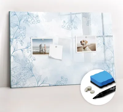 Produktbild von Magnetpinnwand Memoboard - Zubehörsatz - Schwarzer Marker + Schwamm + Magnete - 60 x 40 cm - Pflanzenskizze